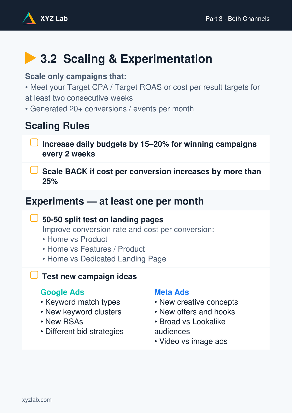 Page 16 — Scaling rules and experimentation